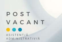 Termen extins: Concurs pentru suplinirea postului vacant de Asistent/ă administrativ/ă