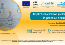 Profesioniști din educație din raioanele Cahul și Ungheni, informați despre importanța implicării elevilor și elevelor în deciziile pe care le iau