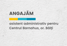 CNPAC angajează asistent administrativ care va activa în cadrul Centrului Barnahus, or. Bălți