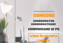 CNPAC anunță concurs pentru suplinirea postului vacant de “Coordonator/coordonatoare comunicare și PR”