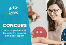 CNPAC lansează concurs pentru angajarea unui consultant în domeniul participării copiilor