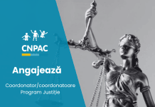 Centrul Național de Prevenire a Abuzului față de Copii (CNPAC) angajează Coordonator/coordonatoare Program Justiție