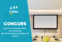 CNPAC anunță concurs public pentru achiziția de servicii de închiriere a sălilor de conferințe, servicii de alimentație și servicii de cazare