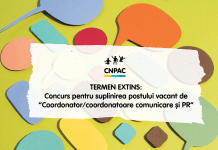 Termen extins: Concurs pentru suplinirea postului vacant de “Coordonator/coordonatoare comunicare și PR” pr manager