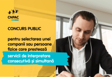 CNPAC anunță concurs public pentru selectarea unei companii sau persoane fizice care prestează servicii de interpretare consecutivă și simultană interpretare consecutivă și simultană