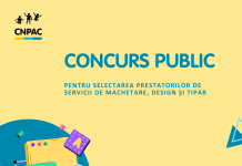CNPAC anunță CONCURS PUBLIC pentru selectarea prestatorilor de servicii de machetare, design și tipar