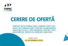 CNPAC solicită cereri de ofertă pentru selectarea unui consultant sau grup de consultanți pentru elaborarea conținutului a trei broșuri