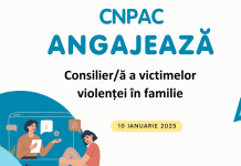CNPAC angajează consilier/ă a victimelor violenței în familie în cadrul Centrului de asistență și reabilitare psiho-socială a copilului victimă a violenței, neglijării, exploatării, traficului „AMICUL”