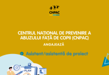 Centrul Național de Prevenire a Abuzului față de Copii (CNPAC) angajează asistent/asistentă de proiect