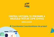Centrul Național de Prevenire a Abuzului față de Copii (CNPAC) anunță concurs pentru suplinirea postului vacant de coordonator/coordonatoare de proiect