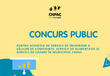 Termen extins: CNPAC anunță concurs public pentru achiziția de servicii de închiriere a sălilor de conferințe, servicii de alimentație și servicii de cazare în municipiul Cahul