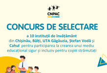 Concurs de selectare a instituțiilor de învățămînt din 5 raioane ale țării pentru participare în cadrul proiectului implementat de CNPAC în parteneriat cu UNHCR Moldova