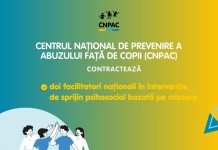 CNPAC anunță concurs pentru angajarea a doi facilitatori naționali în intervenție de sprijin psihosocial bazată pe mișcare