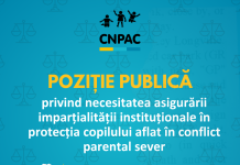 Poziția publică a CNPAC privind necesitatea asigurării imparțialității instituționale în protecția copilului aflat în conflict parental sever