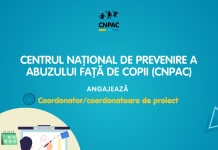 Centrul Național de Prevenire a Abuzului față de Copii (CNPAC) angajează Coordonator/Coordonatoare de proiect